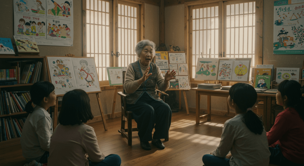 이야기를 들은 후 감상문을 쓰는 시골 초등학생들의 변화된 모습